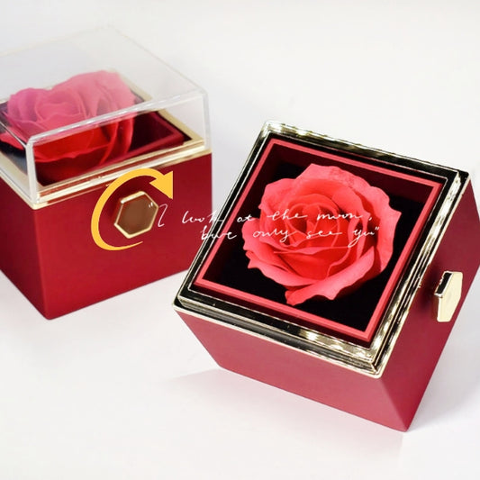 Rotating Rose Jewelry Packaging Box Preserved Soap Flower Creative Gift Box