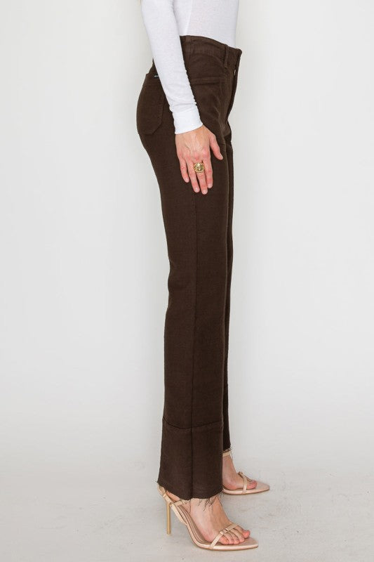 Tummy Control High Rise Bootcut Jeans Brown Wash AT2114BTBR