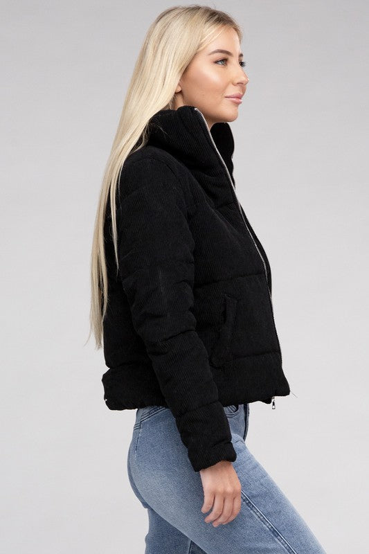 Corduroy Zip-Up Cozy Jacket