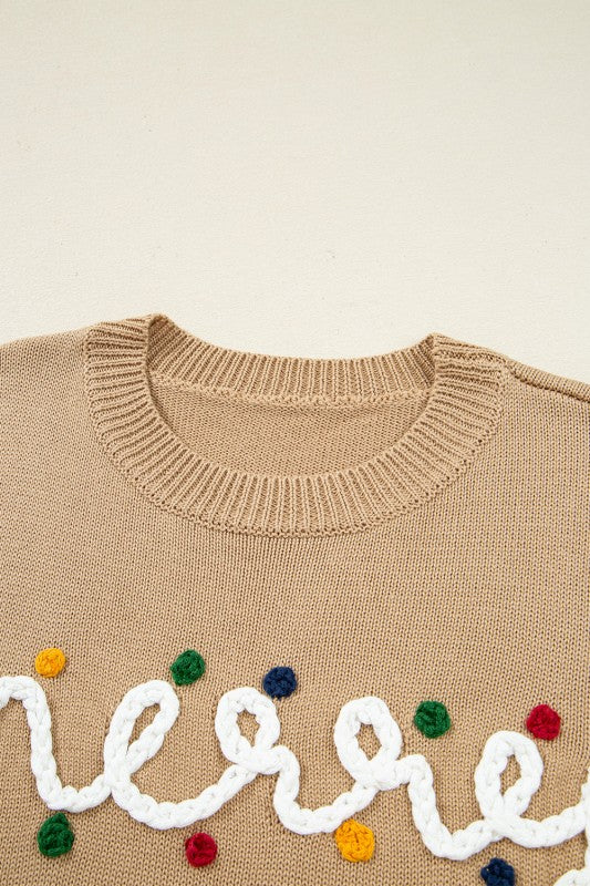 Merry Dot Dolman Sleeve Sweater Soft Knit Sweater