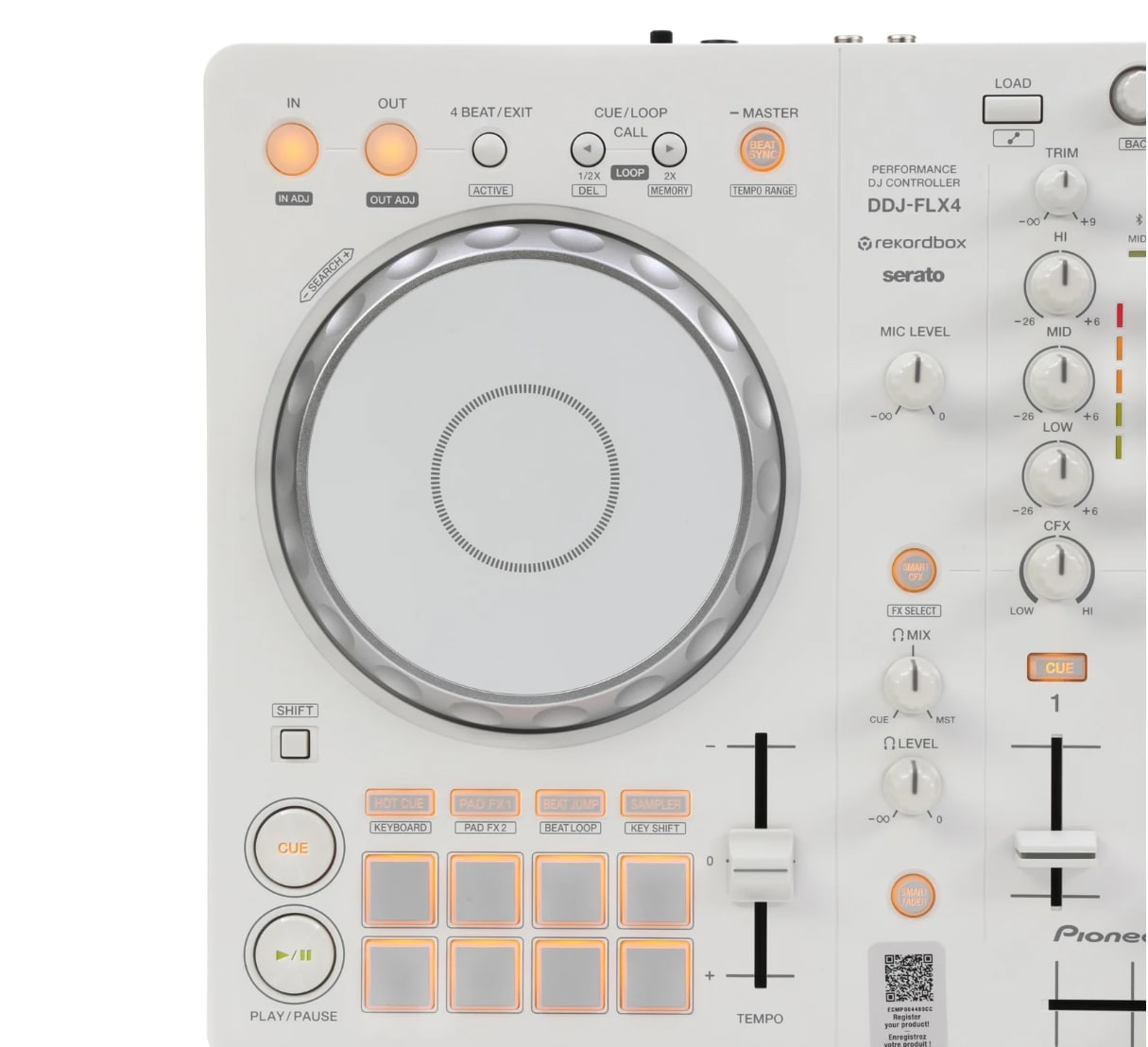 Pioneer DJ DDJ-FLX4 2-deck rekordbox and Serato DJ Controller - White, Limited Edition -NEW