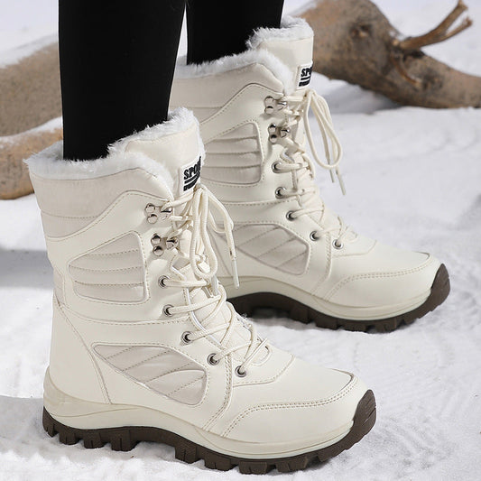 Women’s Long Wool & Velvet Thickened Warm Snow Boots