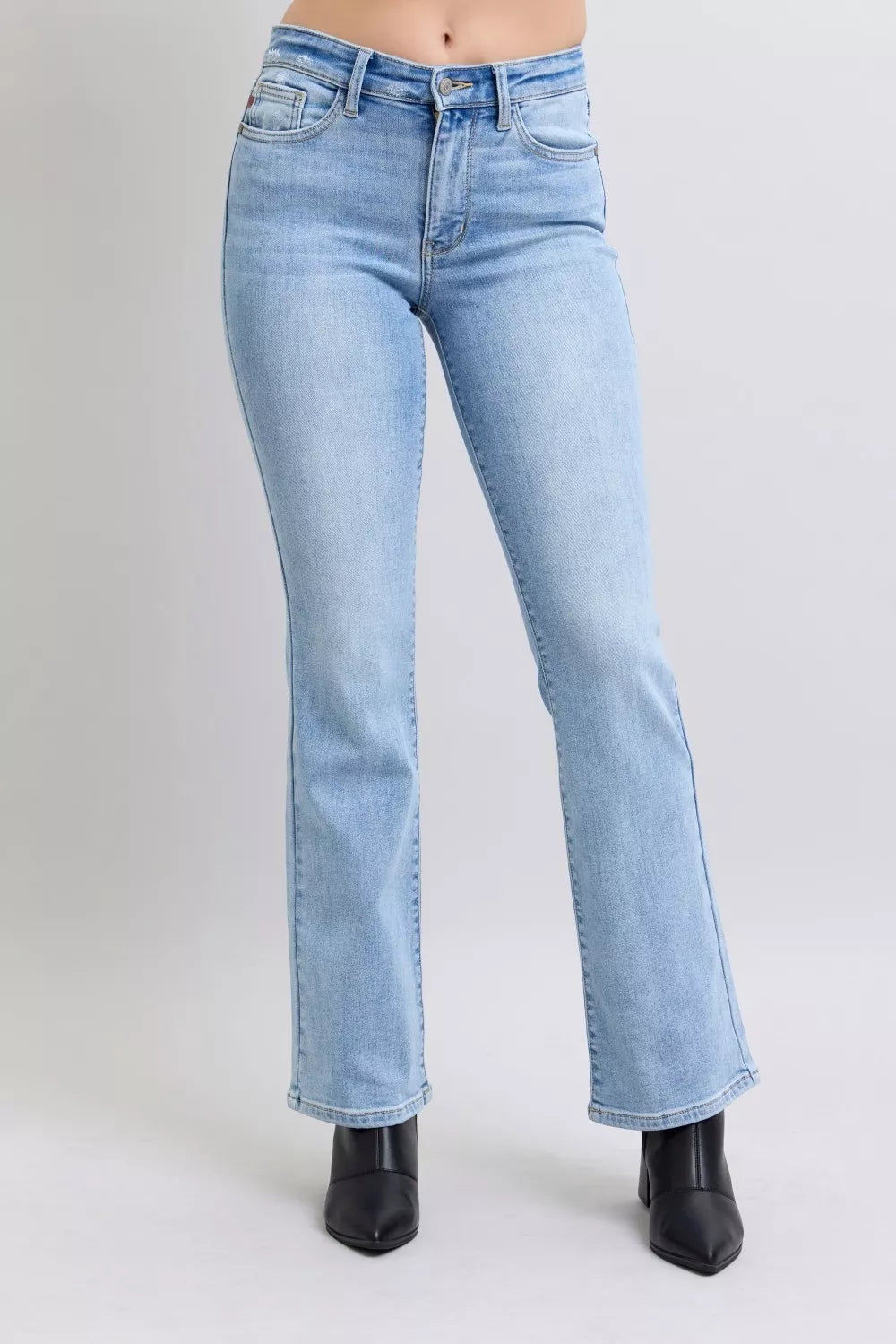 Mid Rise Thermal Bootcut Jeans Judy Blue
