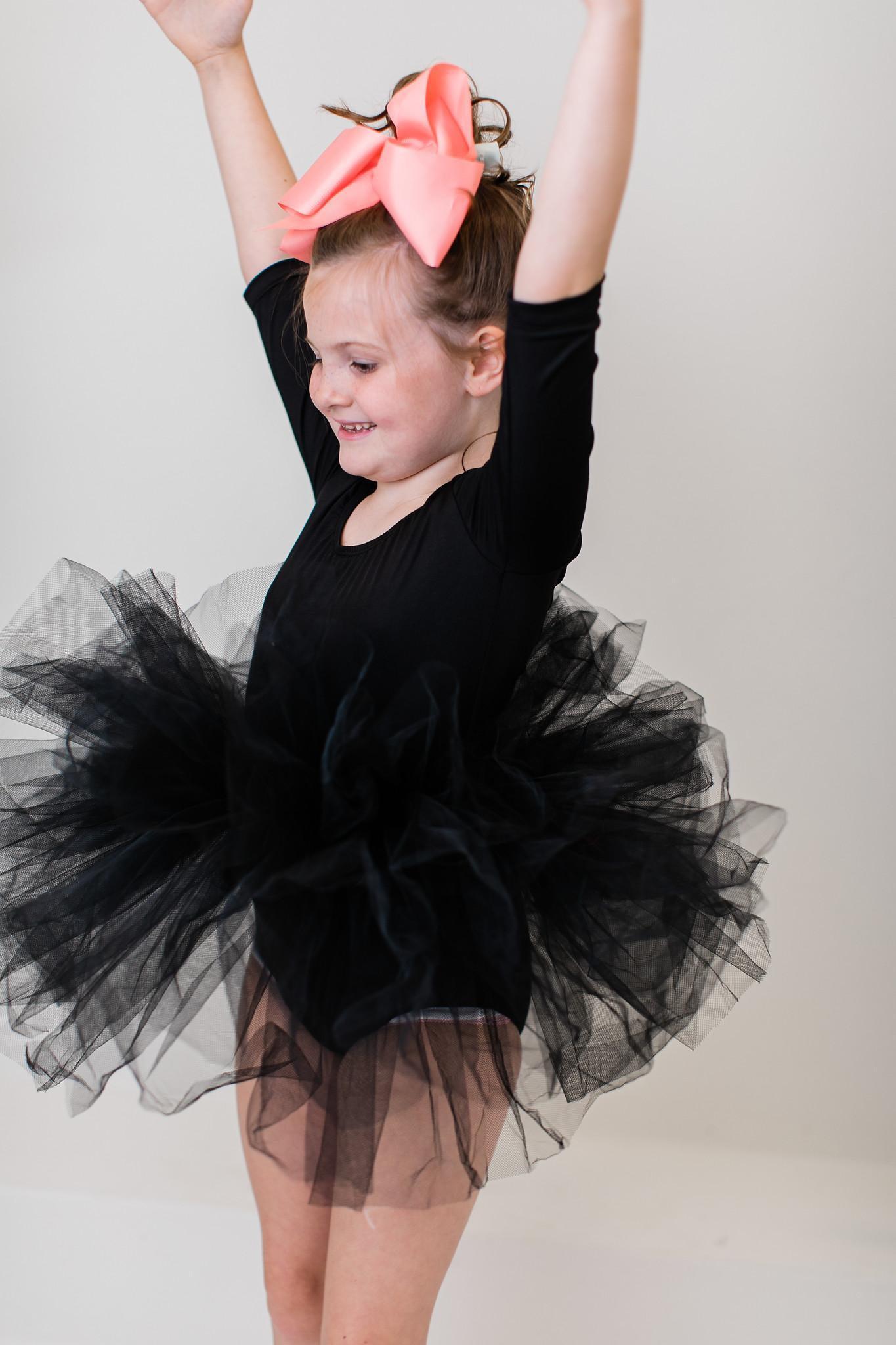 Black 3/4 Sleeve Tutu Leotard Mila & Rose