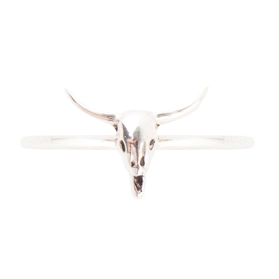 Dainty Sterling Silver Longhorn Ring