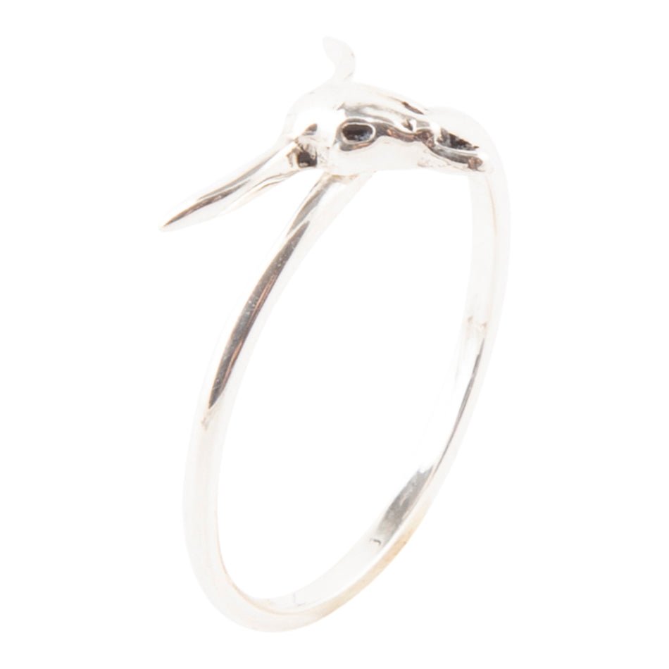 Dainty Sterling Silver Longhorn Ring