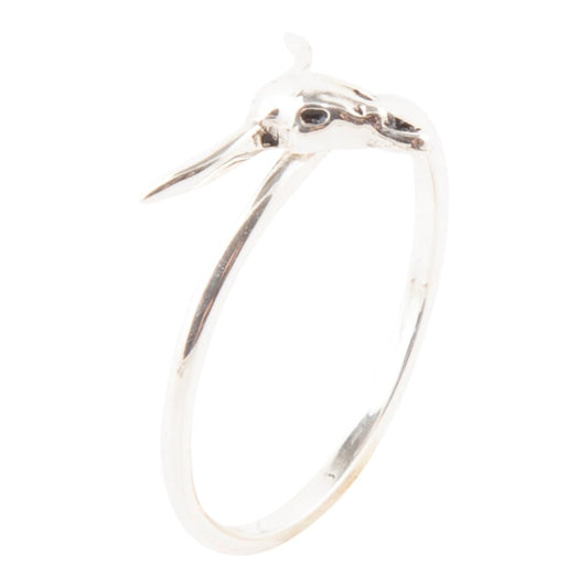 Dainty Sterling Silver Longhorn Ring