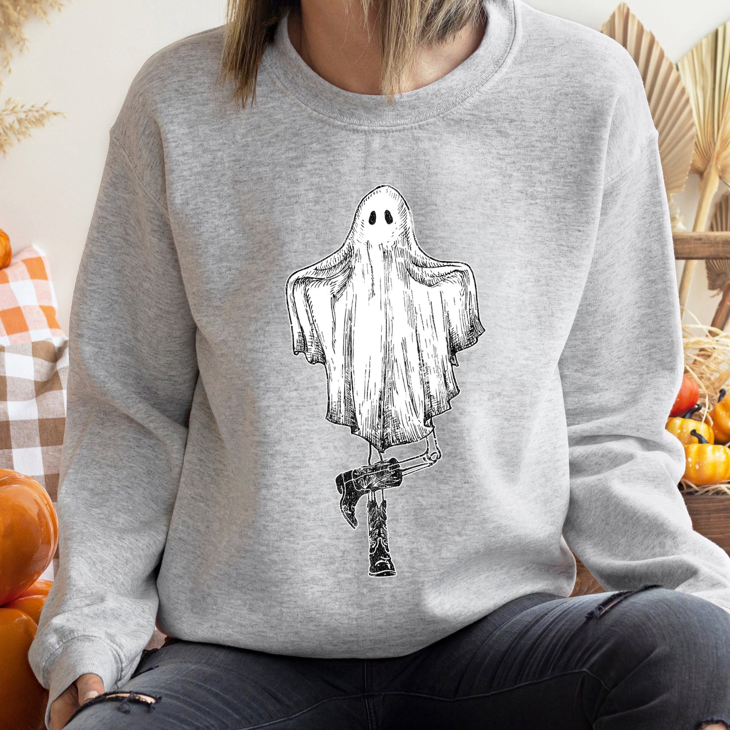 Dancing Ghost Halloween Cozy Sweatshirt Gildan