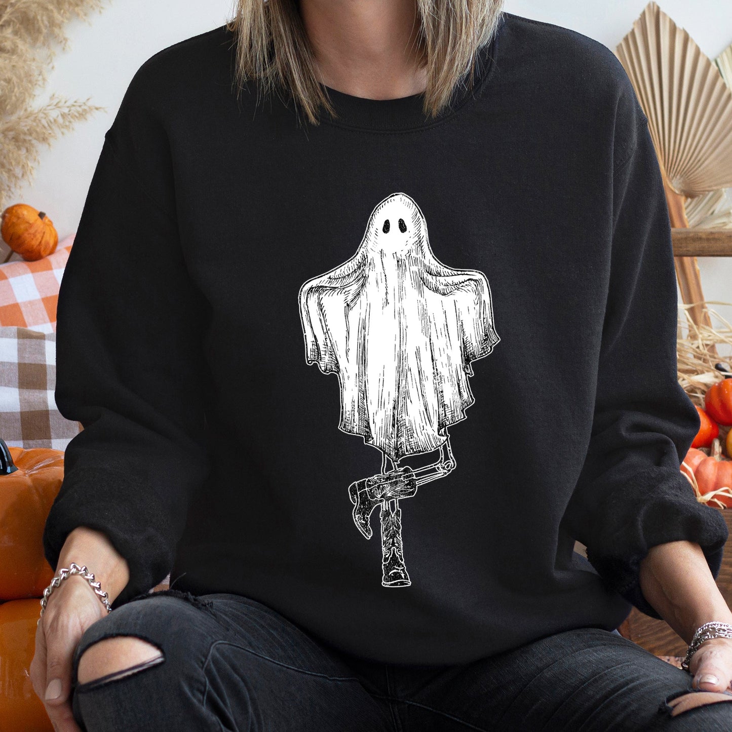 Dancing Ghost Halloween Cozy Sweatshirt Gildan