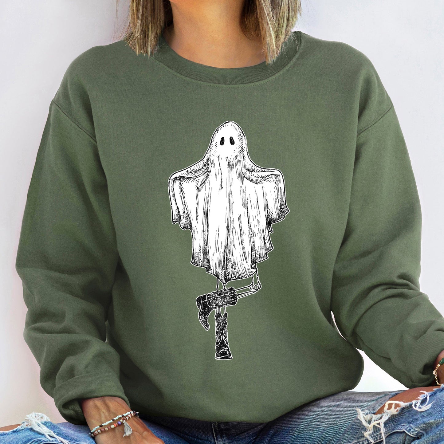 Dancing Ghost Halloween Cozy Sweatshirt Gildan