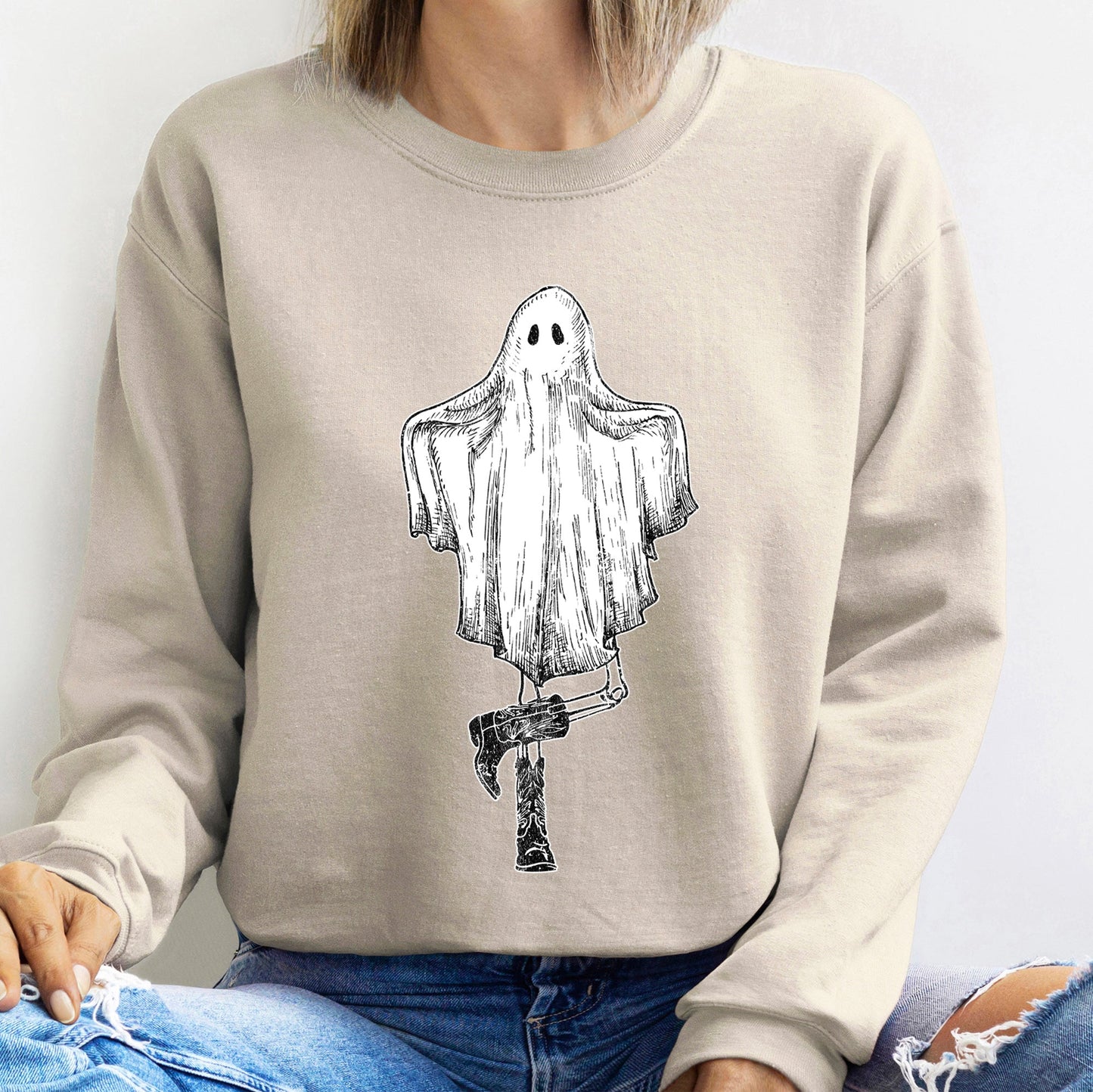 Dancing Ghost Halloween Cozy Sweatshirt Gildan