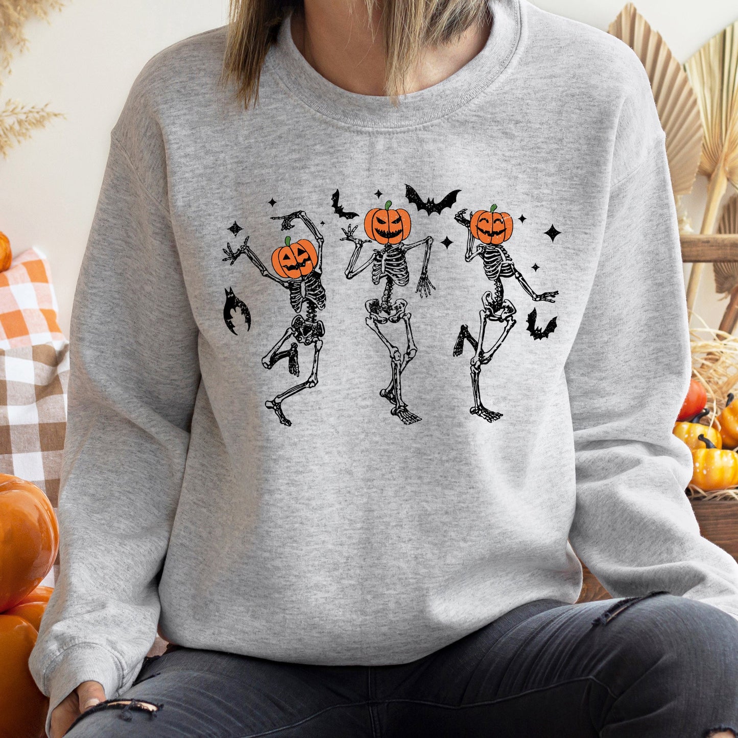 Dancing Pumpkins Halloween Sweatshirt Cozy Unisex Sweatshirt Refinery No. 1