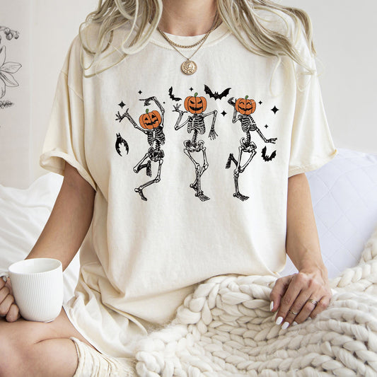 Dancing Pumpkin Skeletons Retro Comfort Colors T-shirt Refinery No. 1