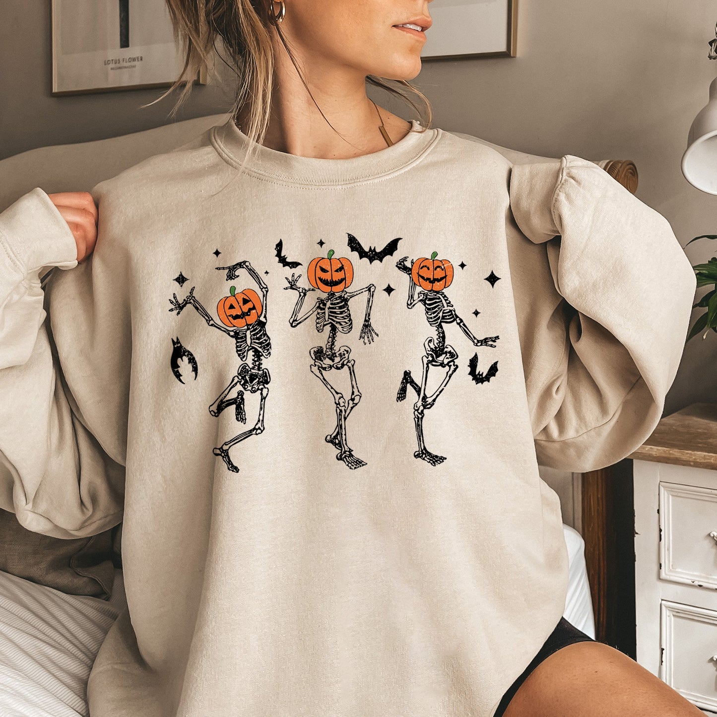 Dancing Pumpkins Halloween Sweatshirt Cozy Unisex Sweatshirt Refinery No. 1