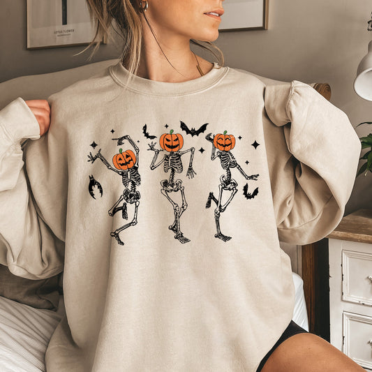 Dancing Pumpkins Halloween Sweatshirt Cozy Unisex Sweatshirt Refinery No. 1