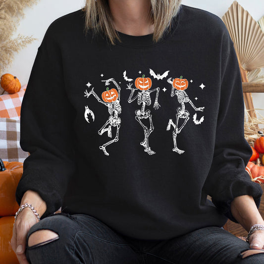 Dancing Pumpkin Heads Cozy Sweatshirt Halloween Refinery No. 1