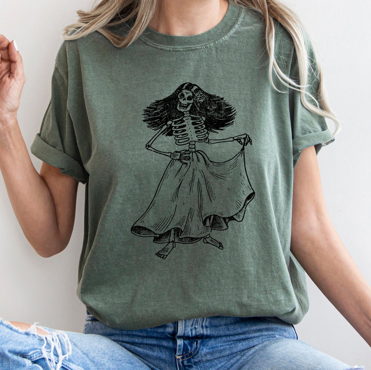 Day Of The Dead Retro Halloween Comfort Colors Tshirt