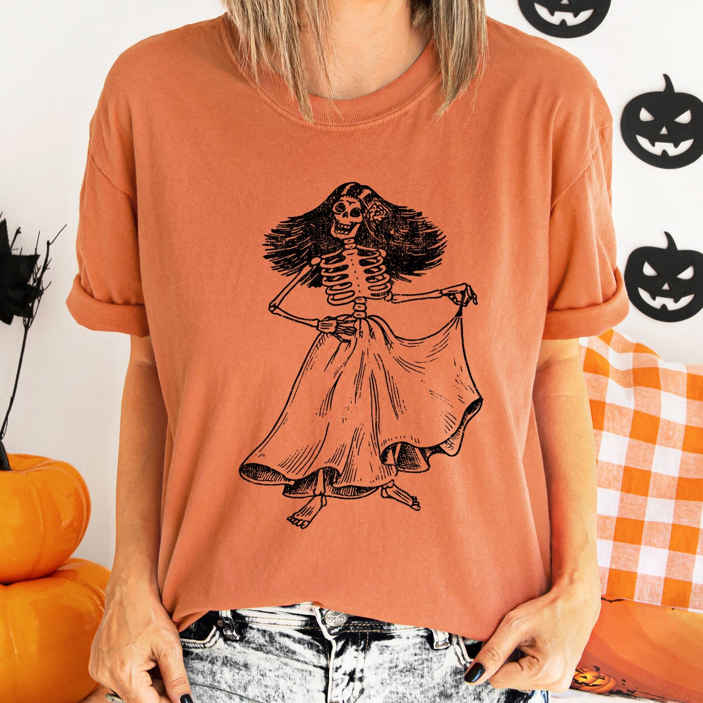 Day Of The Dead Retro Halloween Comfort Colors Tshirt