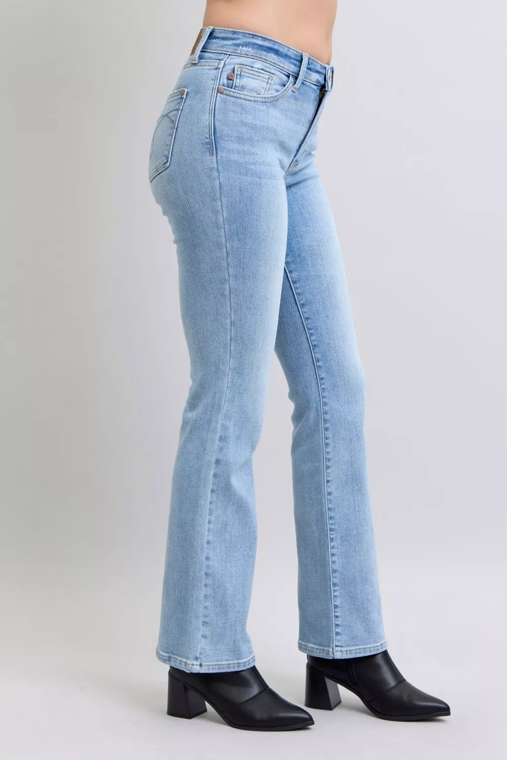 Mid Rise Thermal Bootcut Jeans Judy Blue
