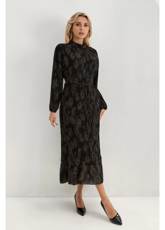 Midnight Bloom Dark Floral Midi Dress Miss Finch NYC