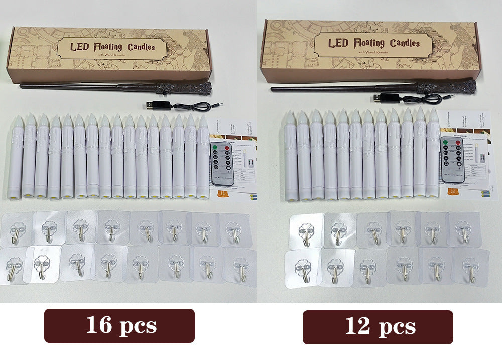 Halloween Party Decoration Candle Light LED Magic Wand Long Brush Holder FP15