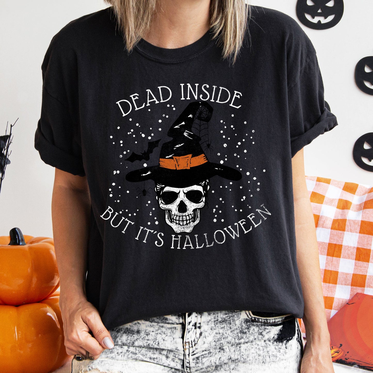 Dead Inside Skull Retro Comfort Colors Halloween T-shirt