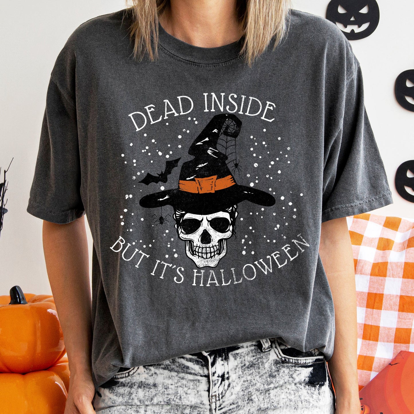 Dead Inside Skull Retro Comfort Colors Halloween T-shirt