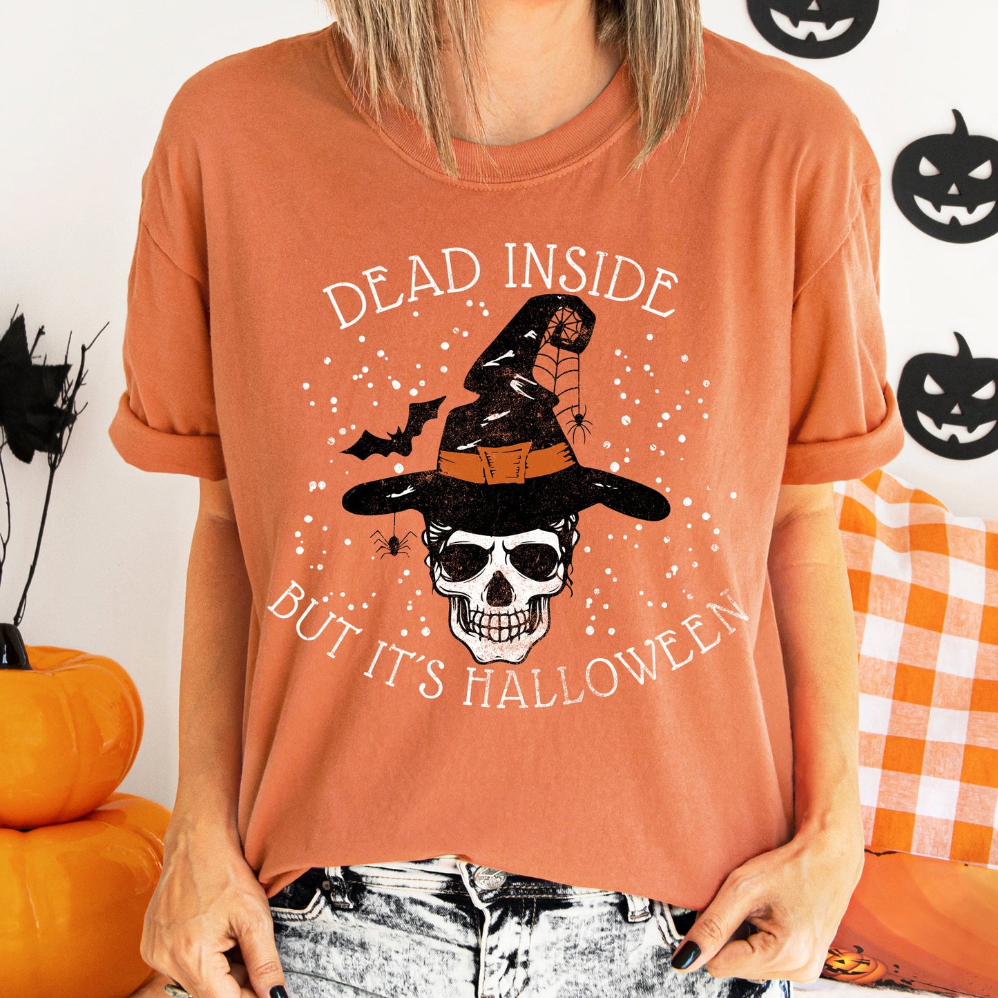 Dead Inside Skull Retro Comfort Colors Halloween T-shirt