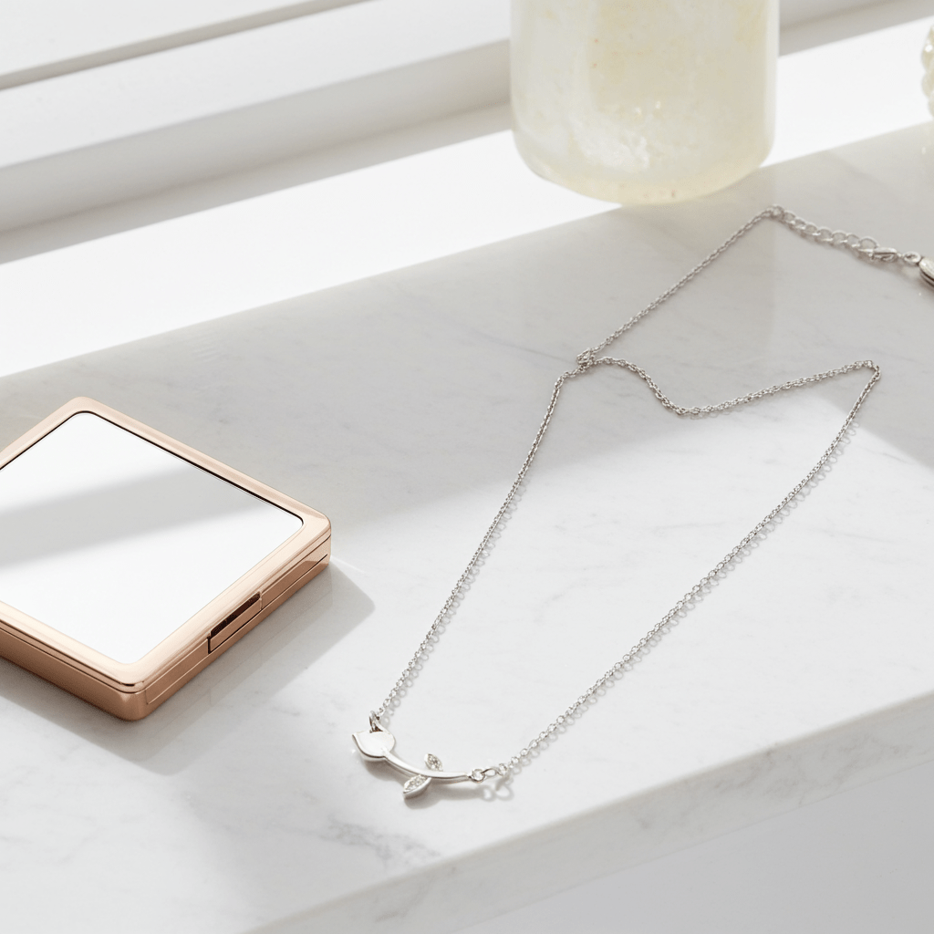 Delicate 925 Sterling Silver Twig Necklace Hypoallergenic Nature-Inspired Jewelry