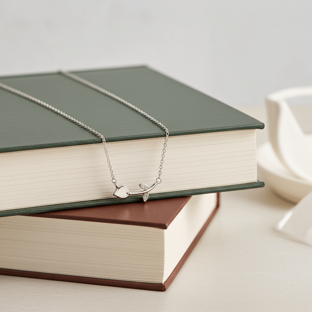 Delicate 925 Sterling Silver Twig Necklace Hypoallergenic Nature-Inspired Jewelry