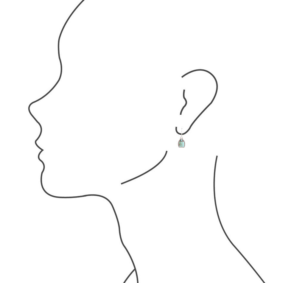 Blue Turquoise Delicately Detailed Earrings Sterling Silver Barse Jewelry
