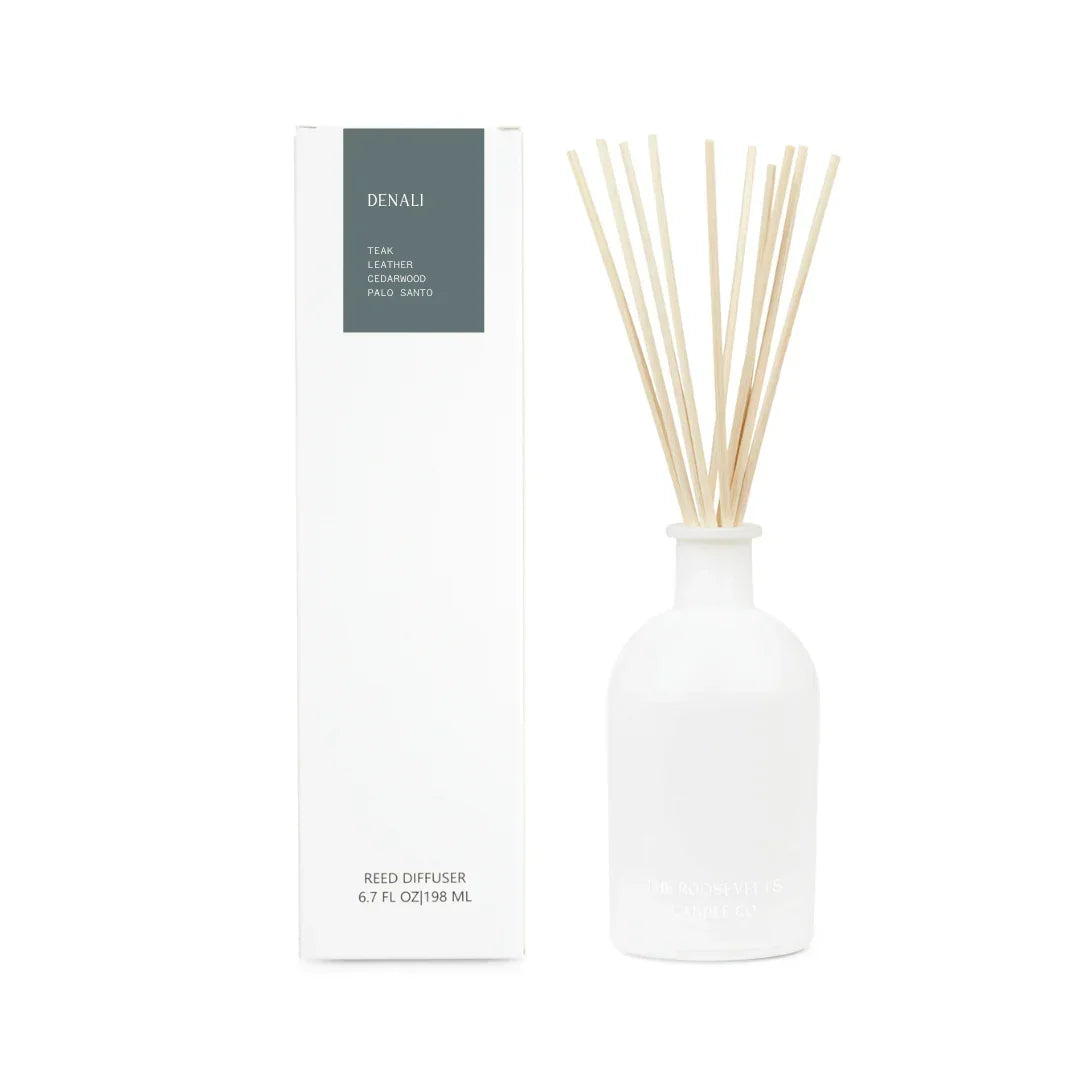 Denali Reed Diffuser Bold Teak and Cedarwood Reed Diffuser The Roosevelts Candle Co.