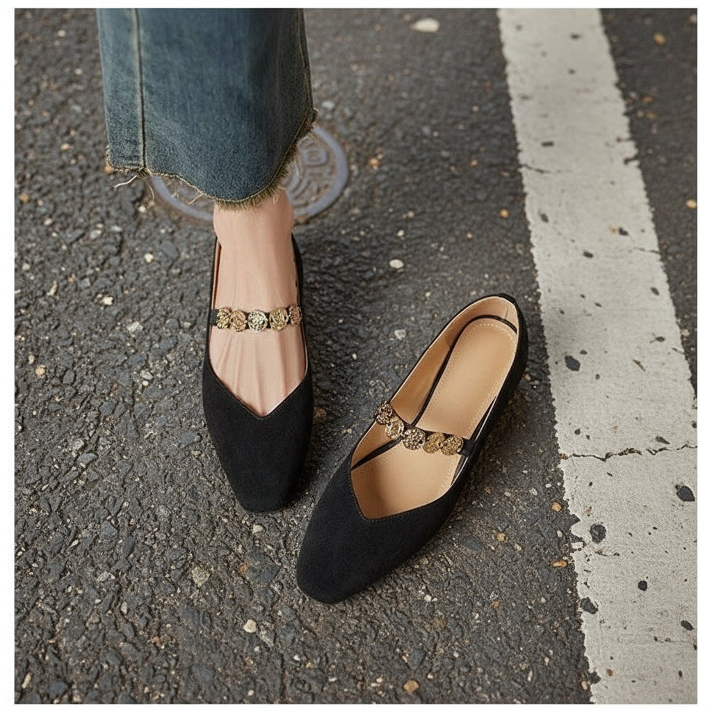 French Retro Square-Toe Suede Pumps Low-Cut Women’s Autumn Style