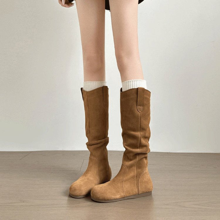 Creeper Knight Flat Heel Cowboy Boots for Women