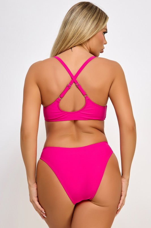 Jenny Bikini Set Front Tie Crisscross Back Swimwear The Diamond Empire LLC