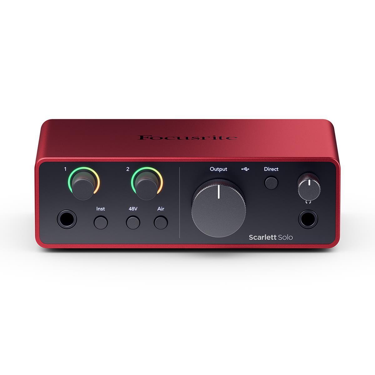 Focusrite Scarlett Solo Studio 4th Gen Ultra-Low Noise USB Interface with Mic, Headphones, Software Suite