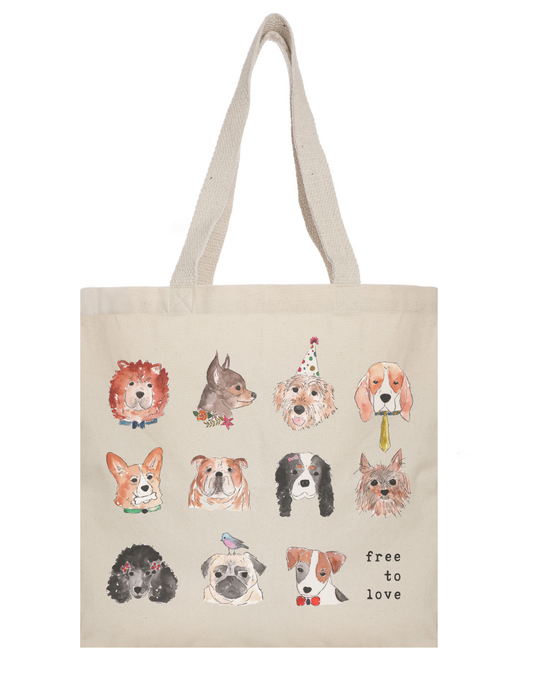 Dog Lover Organic Cotton Tote Bag
