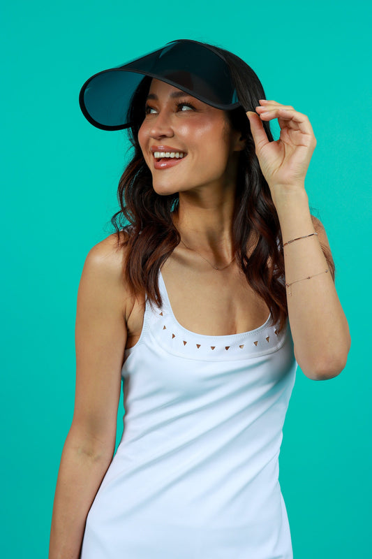 Black Transparent Visor Adjustable Comfort Strap Dorado
