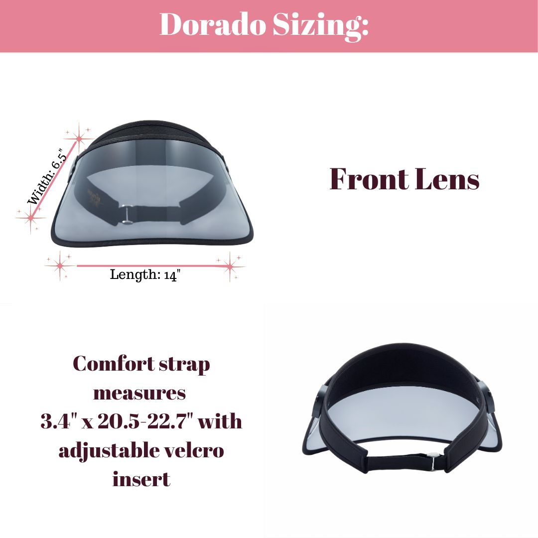 Black Transparent Visor Adjustable Comfort Strap Dorado