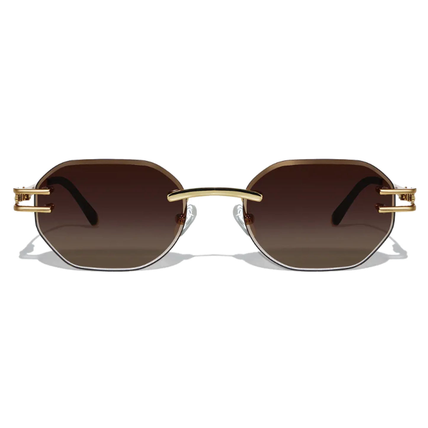 Dore Rimless Rectangle Metal Frameless Sunglasses