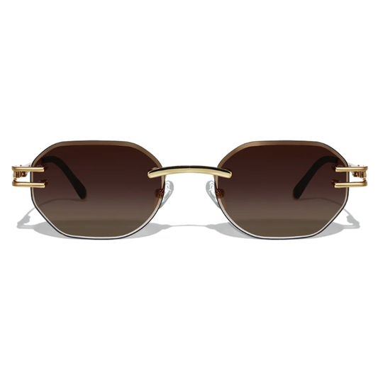 Dore Rimless Rectangle Metal Frameless Sunglasses