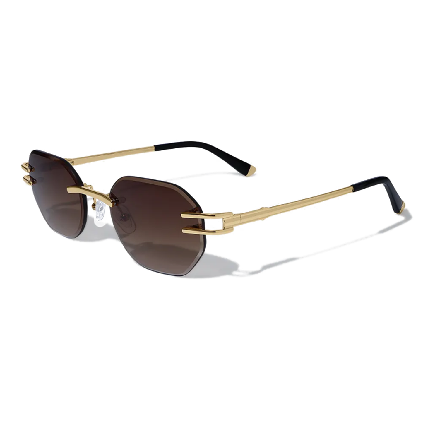 Dore Rimless Rectangle Metal Frameless Sunglasses