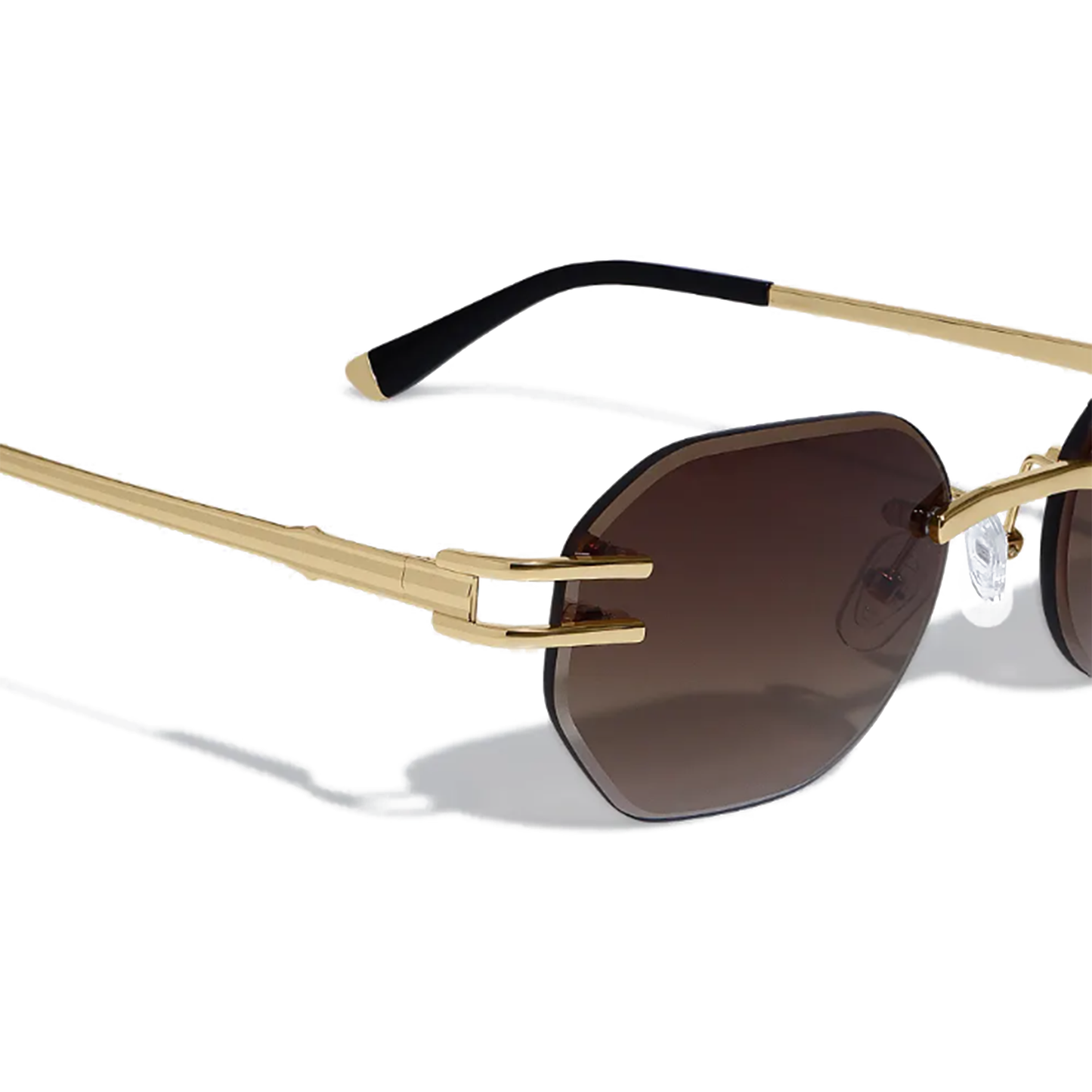 Dore Rimless Rectangle Metal Frameless Sunglasses