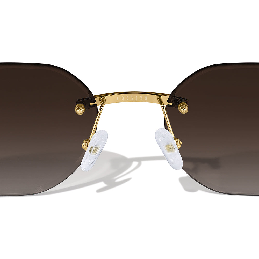 Dore Rimless Rectangle Metal Frameless Sunglasses