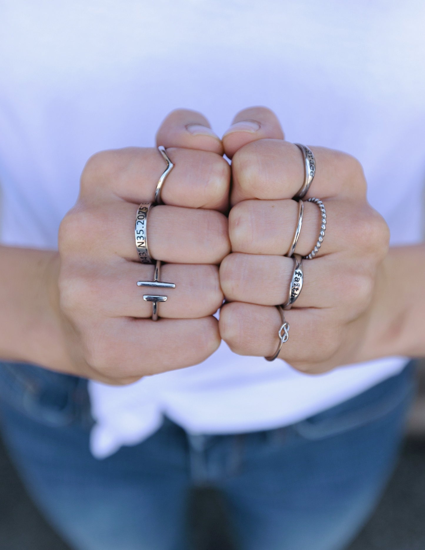 Double Bar Ring Delicate Linear Design Elevated Faith
