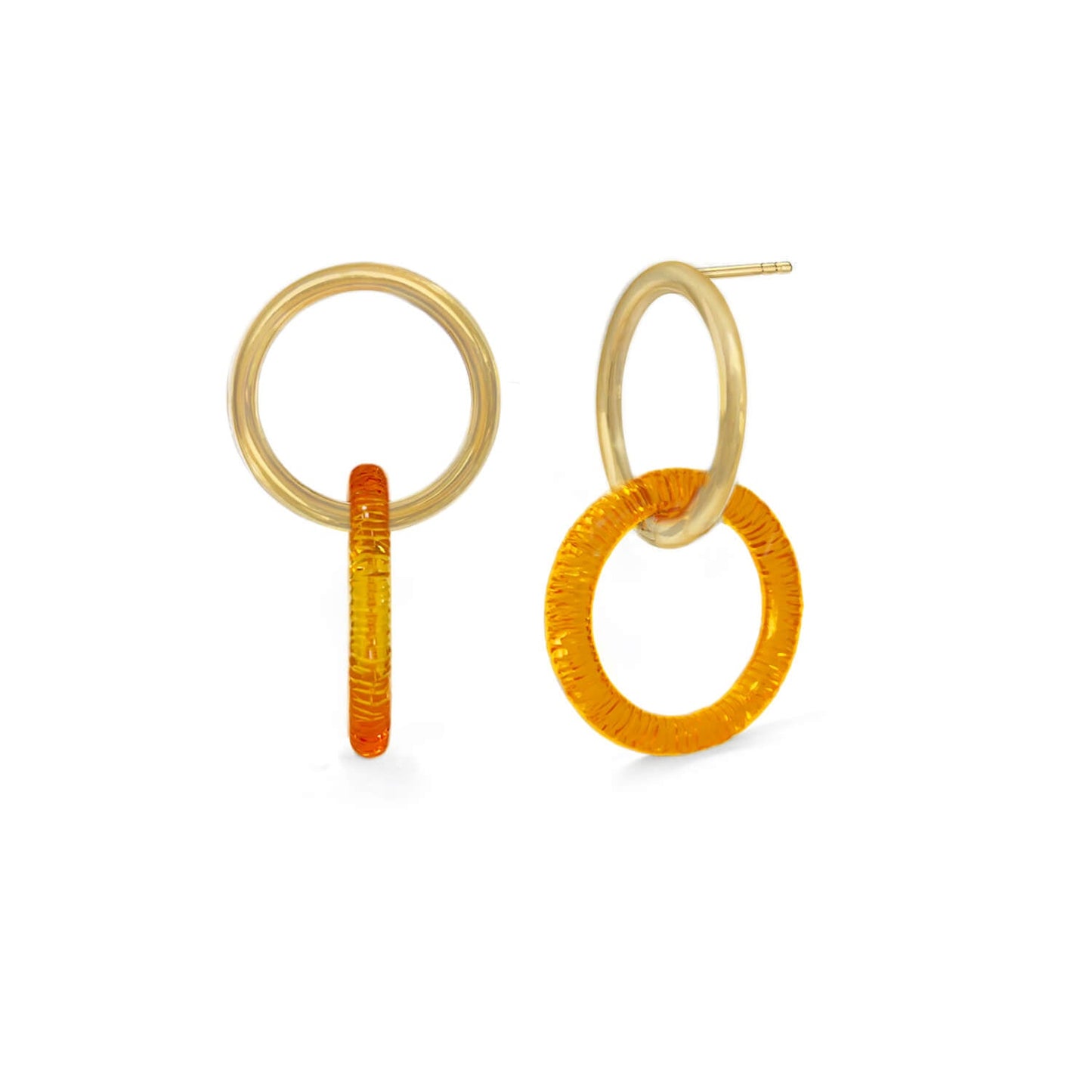 Double Drop Lucite Gold Plated Earrings
