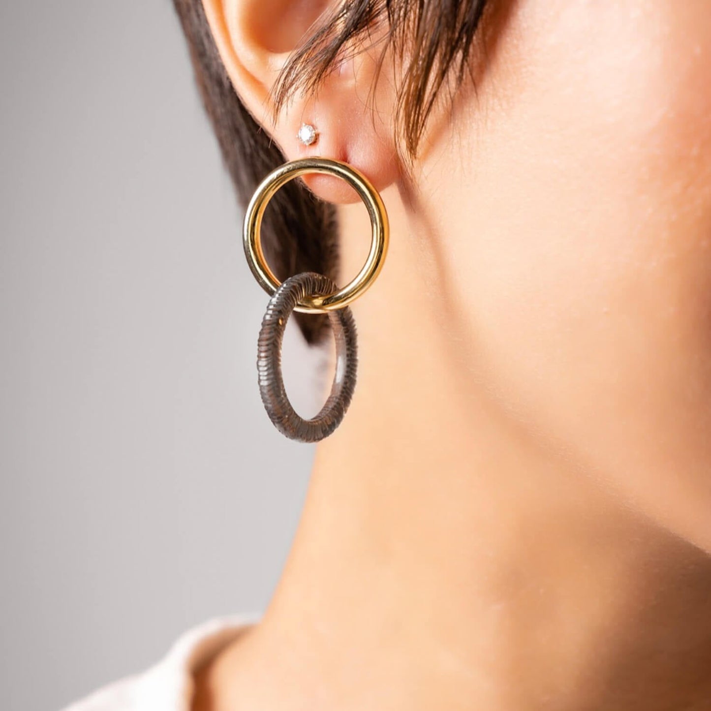 Double Drop Lucite Gold Plated Earrings