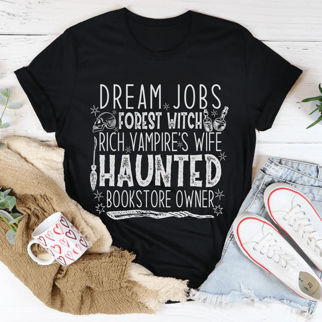 Dream Jobs Halloween Tee Soft Lightweight T-Shirt Peachy Sunday