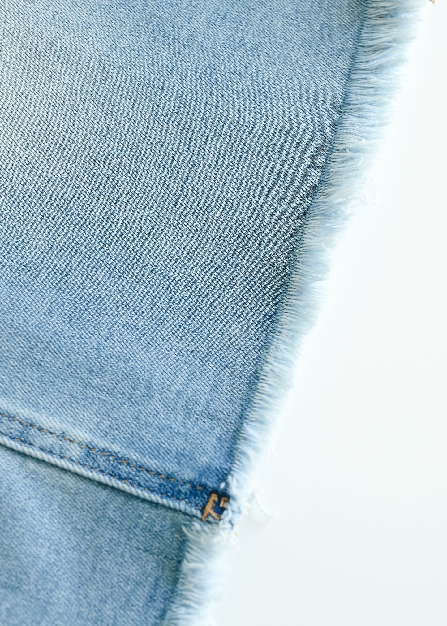 Raw Hem Midi Denim Skirt Blue Drew