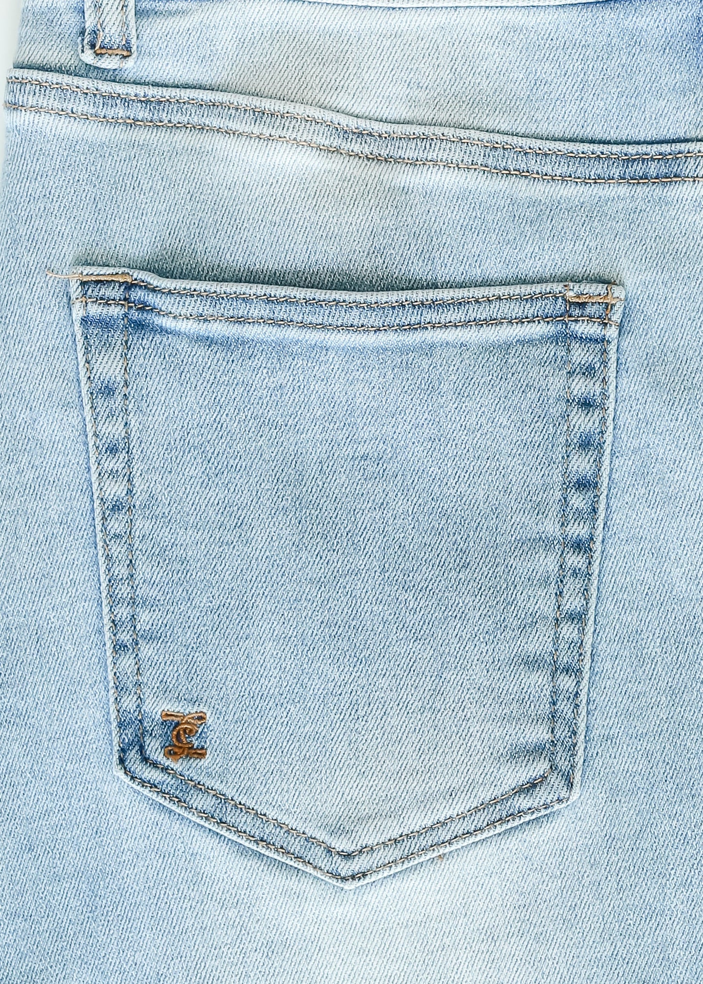 Raw Hem Midi Denim Skirt Blue Drew